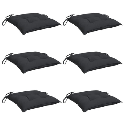 Cuscini per Sedia 6 pz Neri 50x50x7 cm in Tessuto Oxford