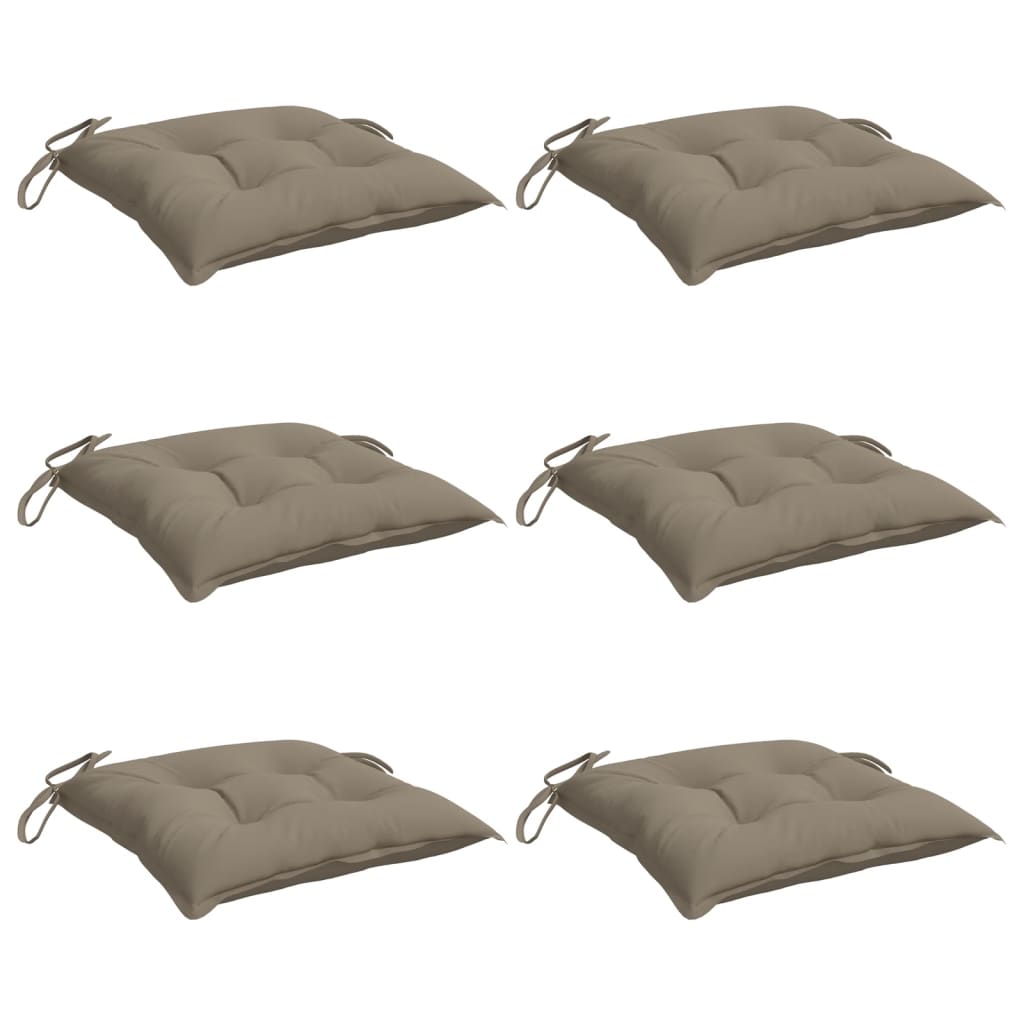 Cuscini per Sedia 6 pz Tortora 50x50x7 cm in Tessuto Oxford