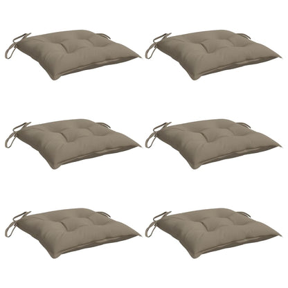 Cuscini per Sedia 6 pz Tortora 50x50x7 cm in Tessuto Oxford