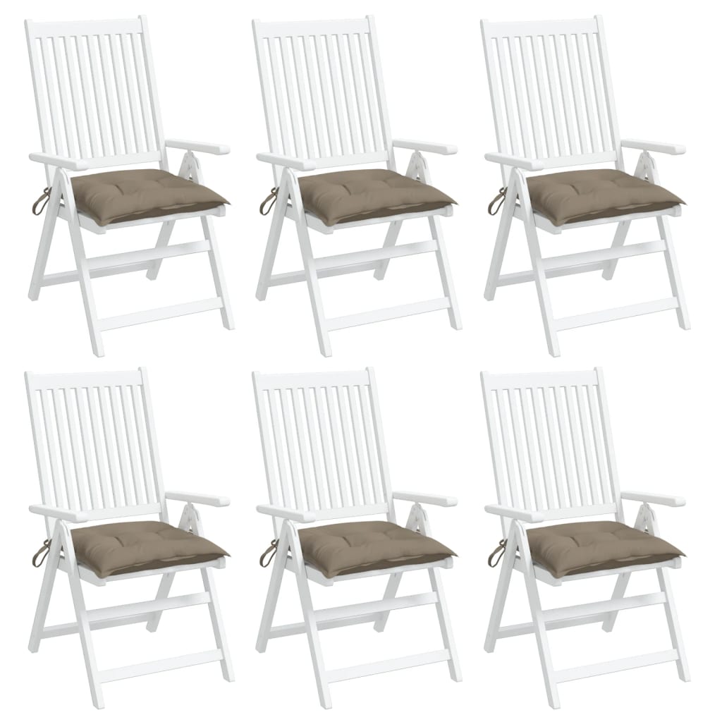 Cuscini per Sedia 6 pz Tortora 50x50x7 cm in Tessuto Oxford