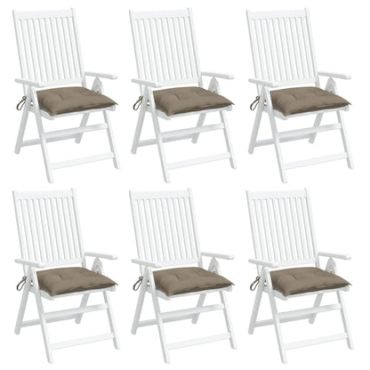 Cuscini per Sedia 6 pz Tortora 50x50x7 cm in Tessuto Oxford
