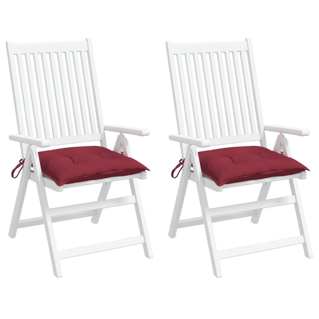 Cuscini per Sedia 2 pz Rosso Vino 50x50x7 cm Tessuto Oxford