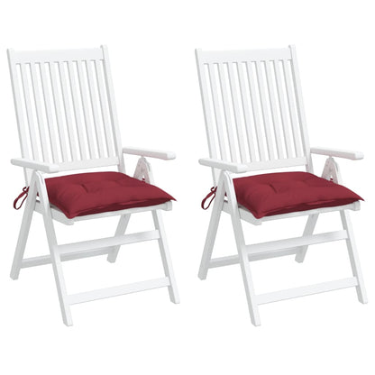 Cuscini per Sedia 2 pz Rosso Vino 50x50x7 cm Tessuto Oxford