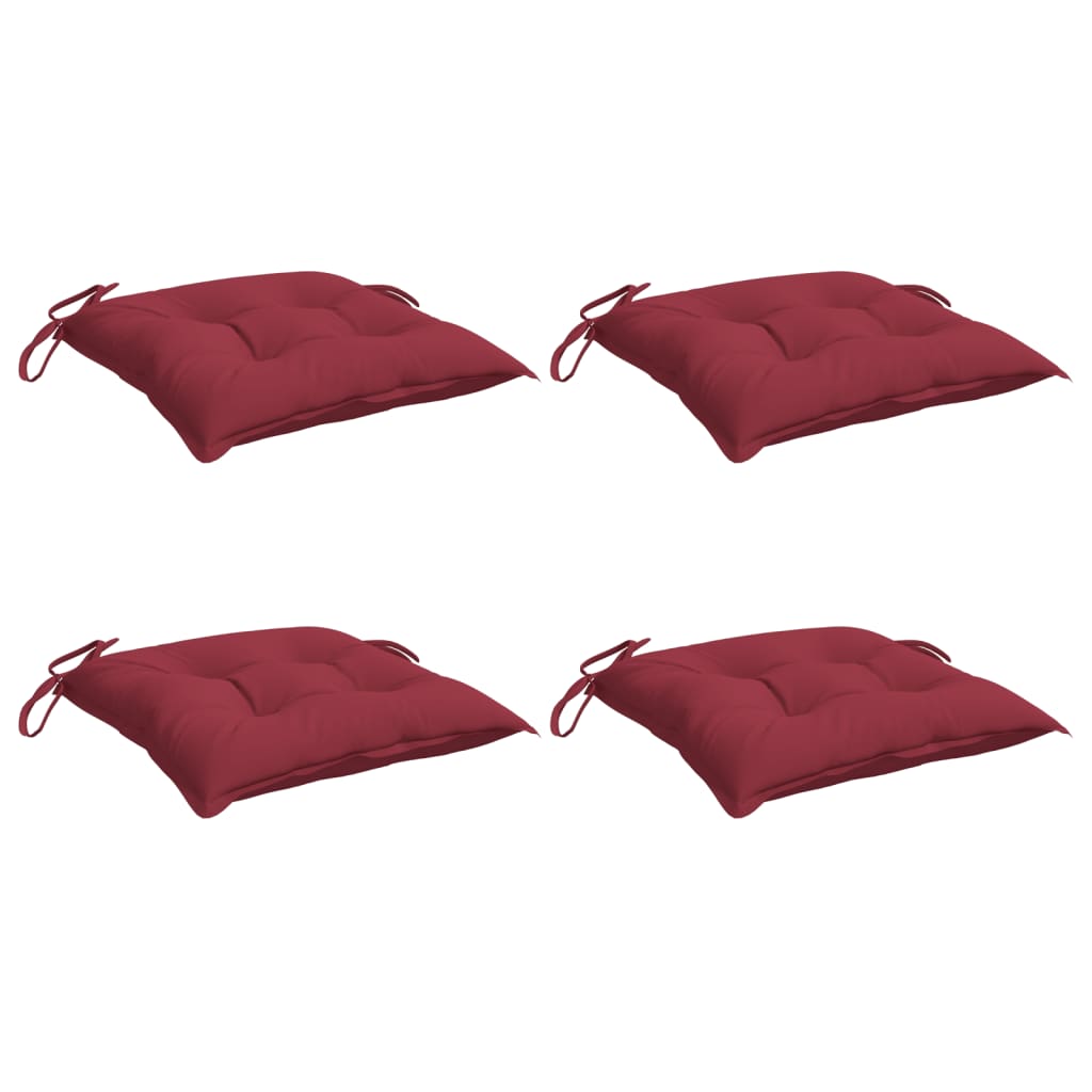 Cuscini per Sedia 4 pz Rosso Vino 50x50x7 cm Tessuto Oxford