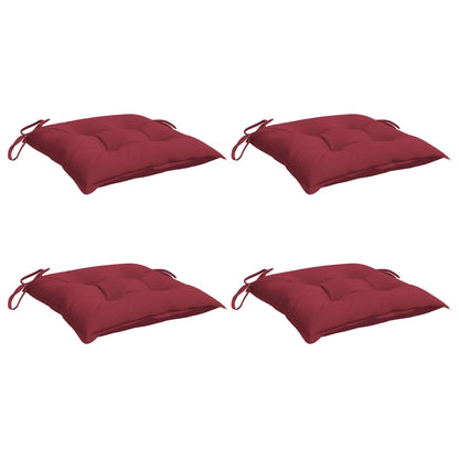 Cuscini per Sedia 4 pz Rosso Vino 50x50x7 cm Tessuto Oxford
