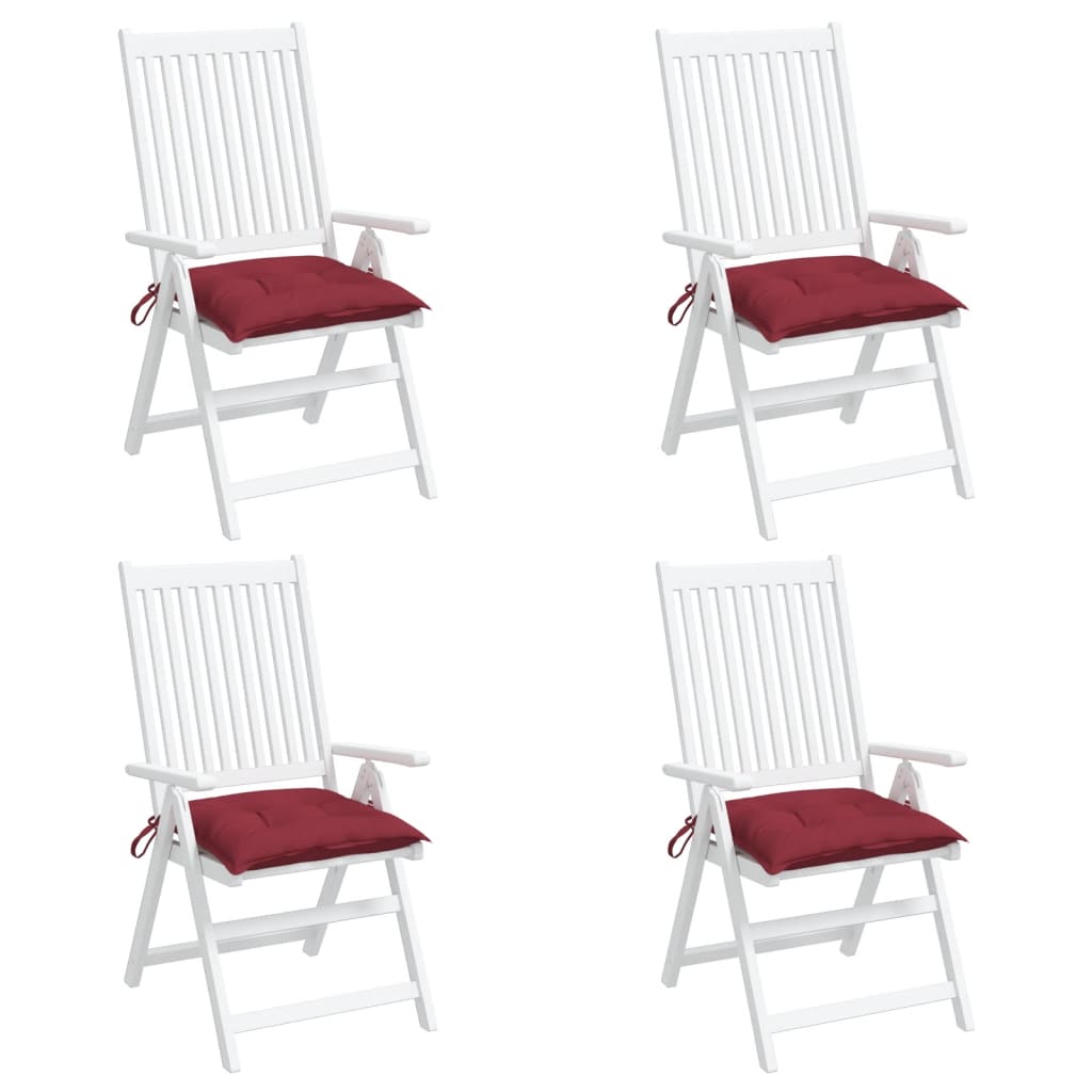 Cuscini per Sedia 4 pz Rosso Vino 50x50x7 cm Tessuto Oxford