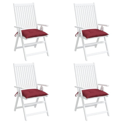 Cuscini per Sedia 4 pz Rosso Vino 50x50x7 cm Tessuto Oxford