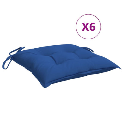 Cuscini per Sedia 6 pz Blu 50x50x7 cm in Tessuto Oxford
