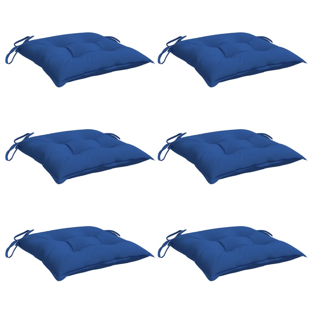 Cuscini per Sedia 6 pz Blu 50x50x7 cm in Tessuto Oxford