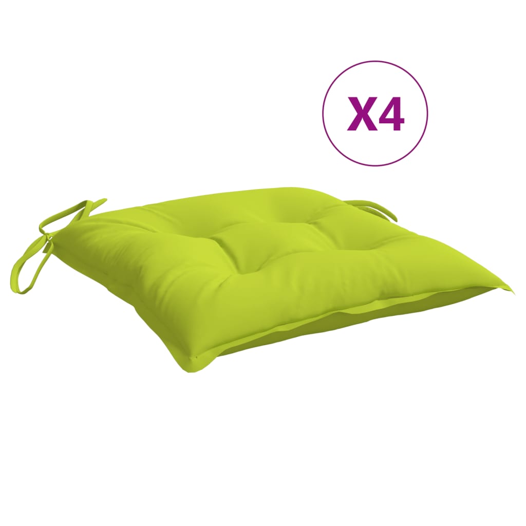 Cuscini per Sedia 4 pz Verde Intenso 50x50x7 cm Tessuto Oxford