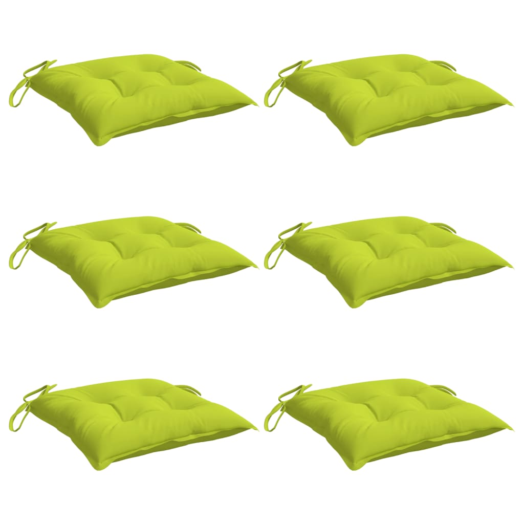 Cuscini per Sedia 6 pz Verde Intenso 50x50x7 cm Tessuto Oxford
