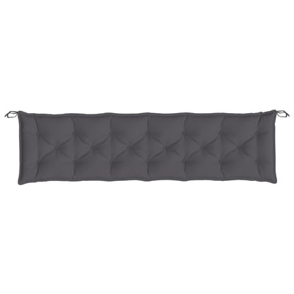 Cuscino per Panca Antracite 200x50x7 cm in Tessuto Oxford