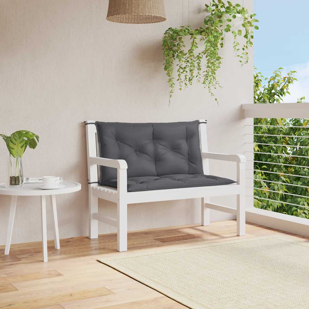 Cuscino per Panca Antracite 100x(50+50)x7cm in Tessuto Oxford