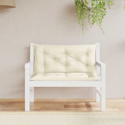 Cuscino per Panca Bianco Crema 100x(50+50)x7cm Tessuto Oxford