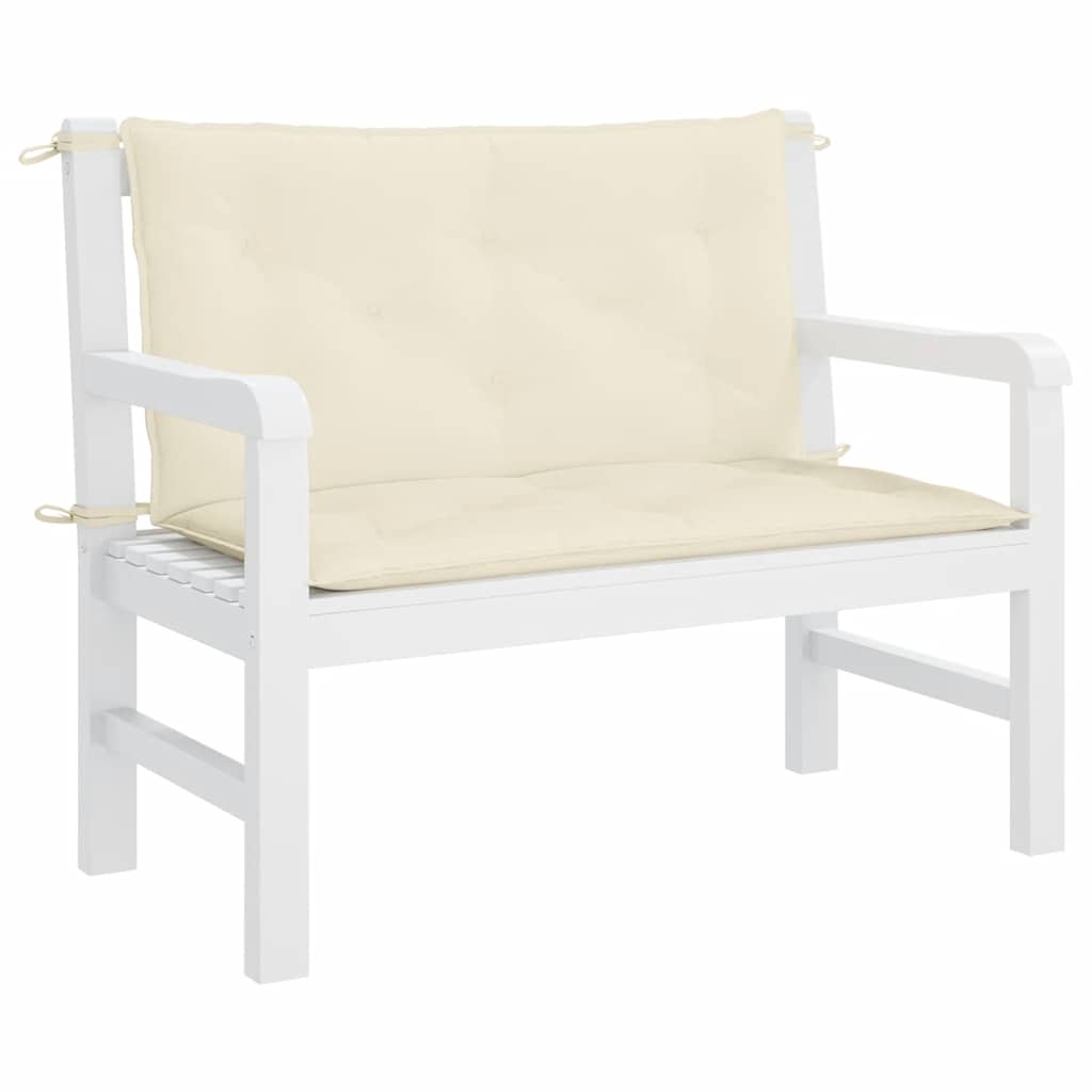 Cuscino per Panca Bianco Crema 100x(50+50)x7cm Tessuto Oxford
