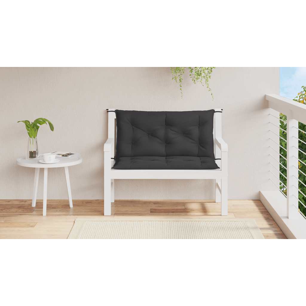 Cuscino per Panca Nero 100x(50+50)x7cm in Tessuto Oxford