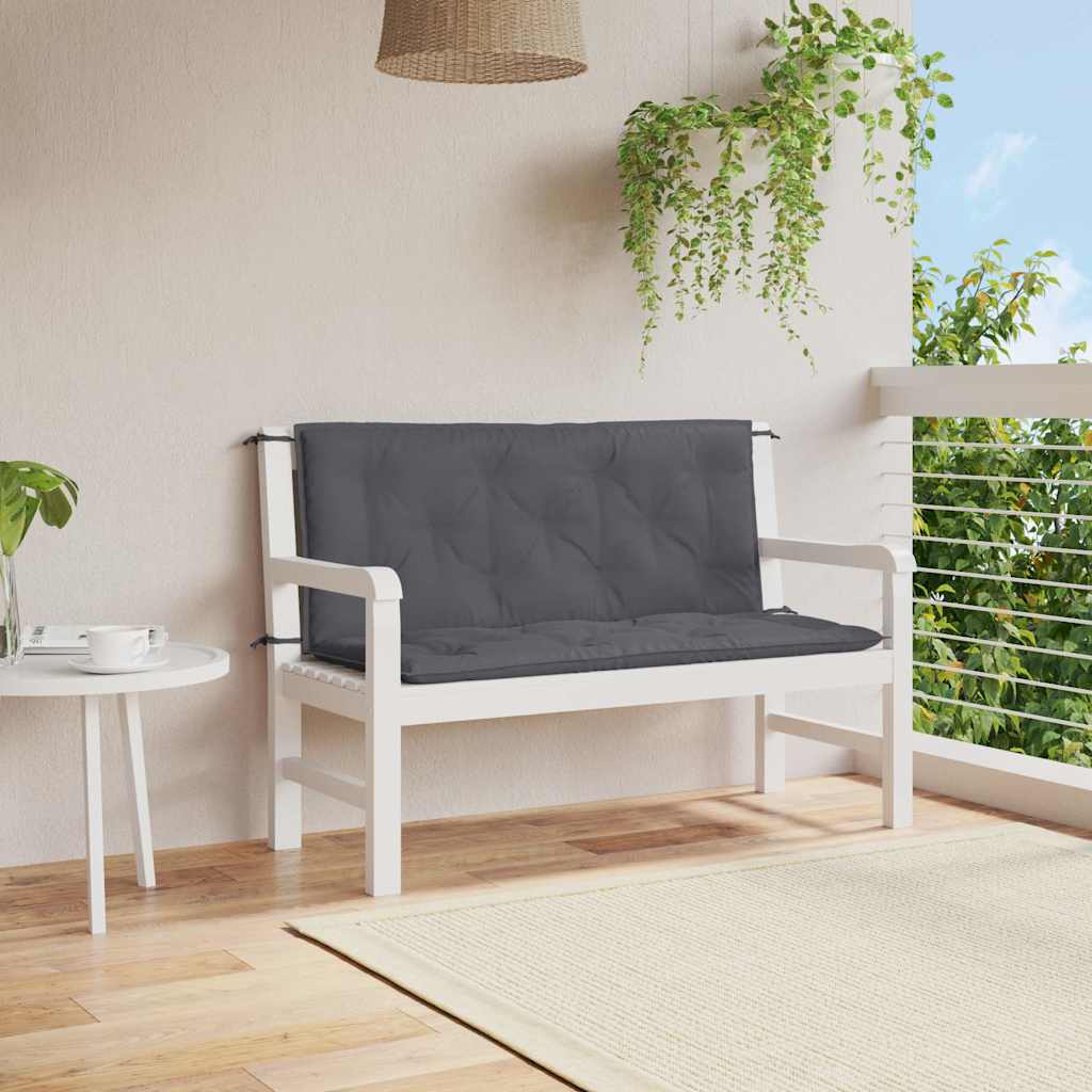 Cuscino per Panca Antracite 120x(50+50)x7cm in Tessuto Oxford