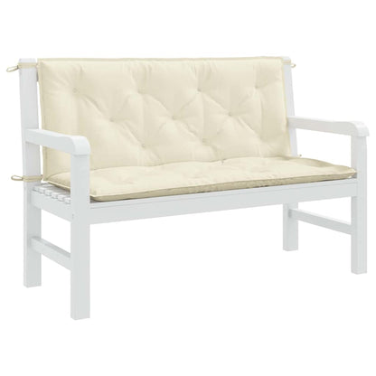 Cuscino per Panca Bianco Crema 120x(50+50)x7cm Tessuto Oxford