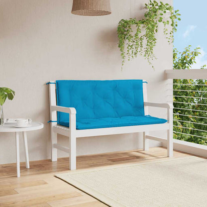 Cuscino per Panca Azzurro 120x(50+50)x7 cm in Tessuto Oxford