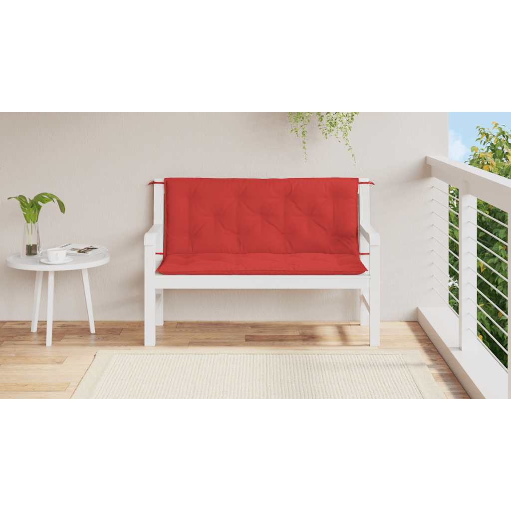 Cuscini per Panca 2 pz Rossi 120x50x7 cm in Tessuto Oxford
