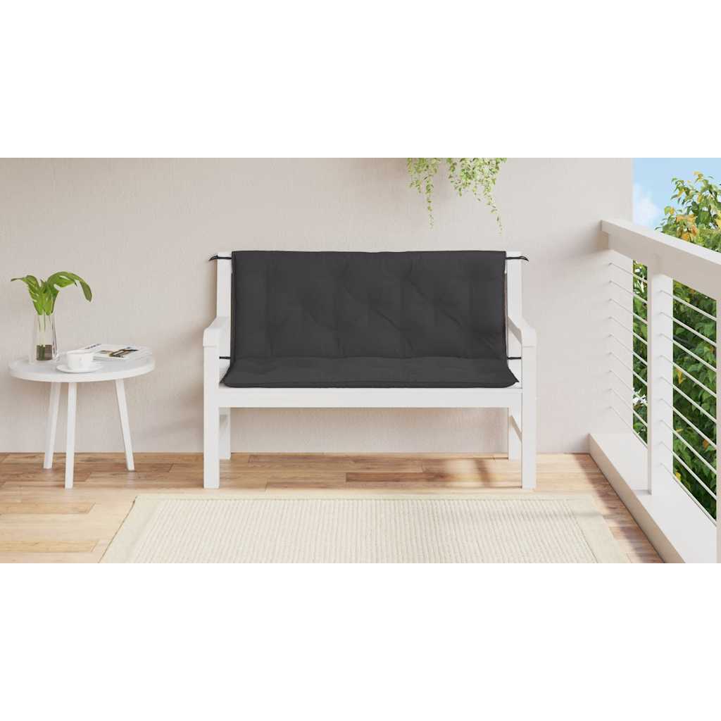 Cuscino per Panca Nero 120x(50+50)x7 cm in Tessuto Oxford