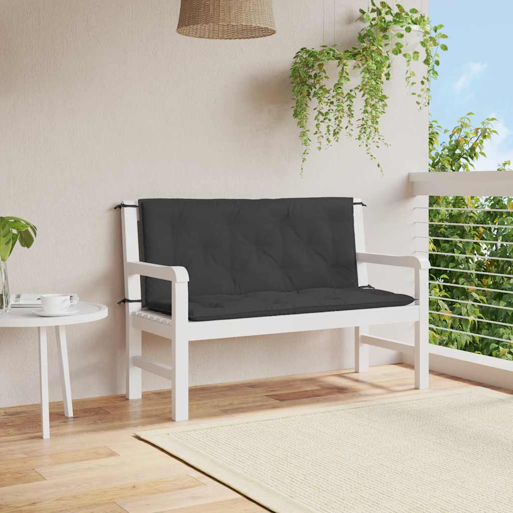 Cuscino per Panca Nero 120x(50+50)x7 cm in Tessuto Oxford
