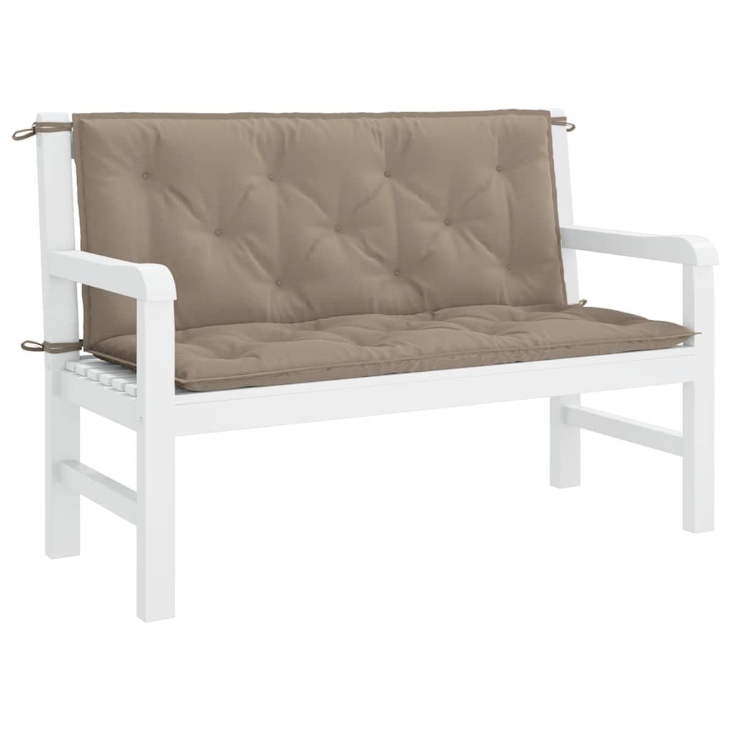Cuscini per Panca 2 pz Tortora 120x50x7 cm in Tessuto Oxford