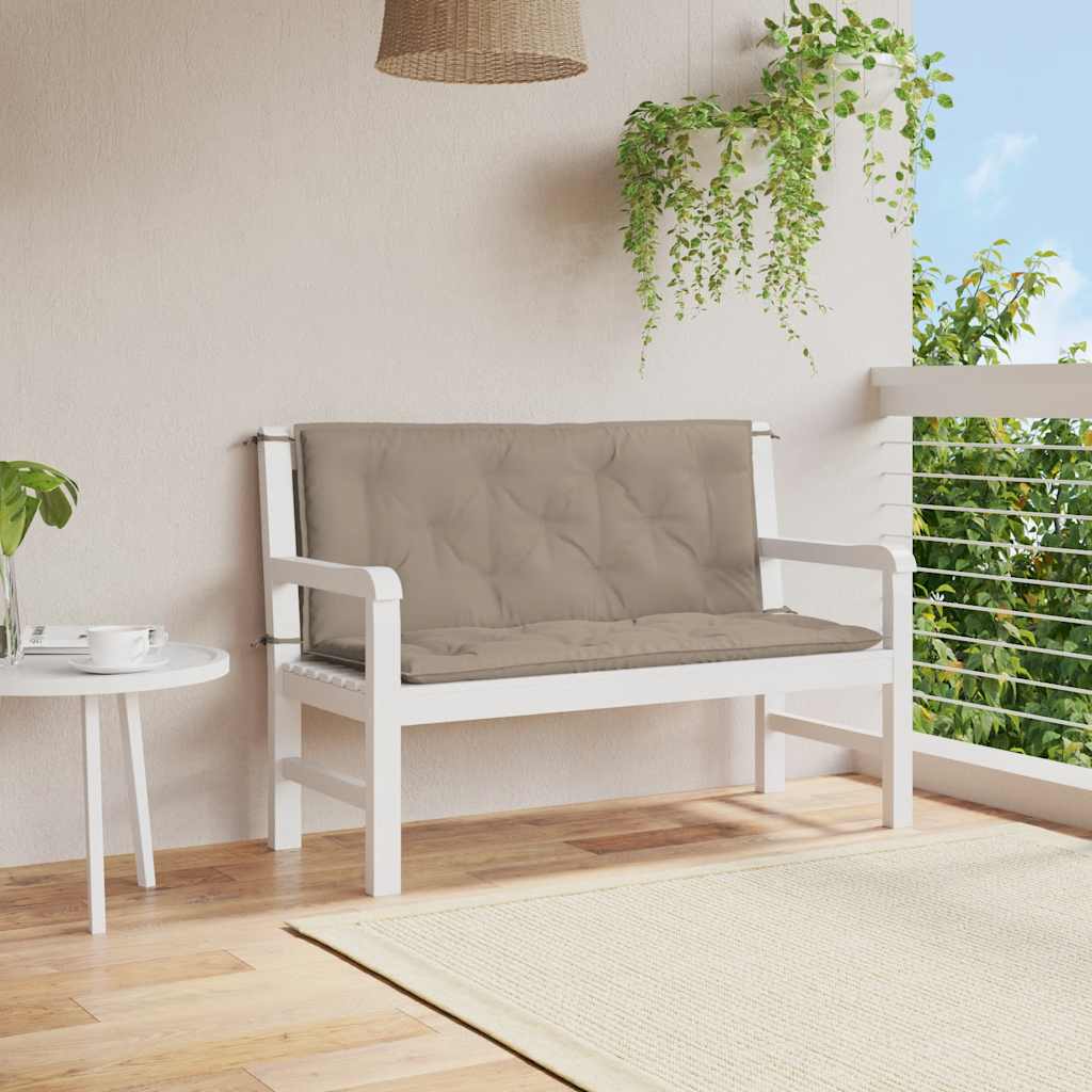 Cuscini per Panca 2 pz Tortora 120x50x7 cm in Tessuto Oxford