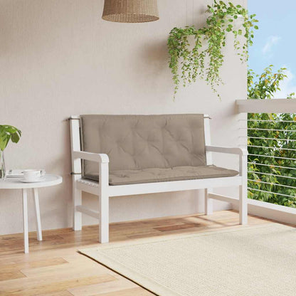 Cuscini per Panca 2 pz Tortora 120x50x7 cm in Tessuto Oxford
