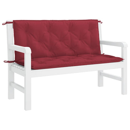 Cuscini per Panca 2 pz Rosso Vino 120x50x7 cm in Tessuto Oxford