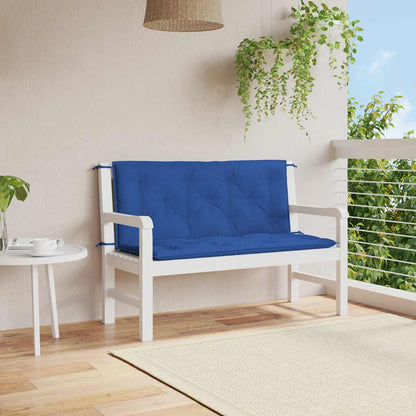 Cuscini per Panca 2 pz Blu 120x50x7 cm in Tessuto Oxford