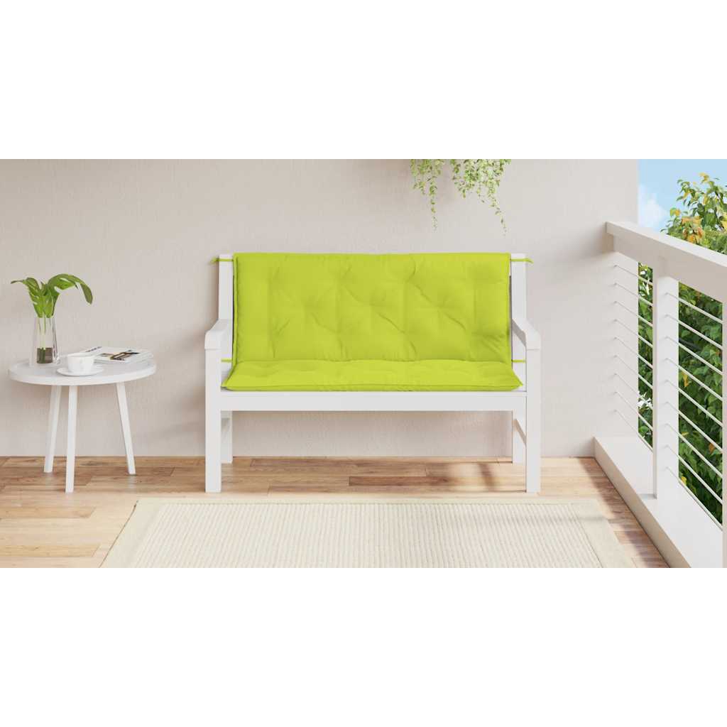 Cuscini per Panca 2 pz Verde Intenso 120x50x7 cm Tessuto Oxford
