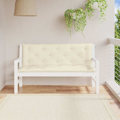 Cuscini Panca Giardino 2pz Bianco Crema 150x50x7 Tessuto Oxford