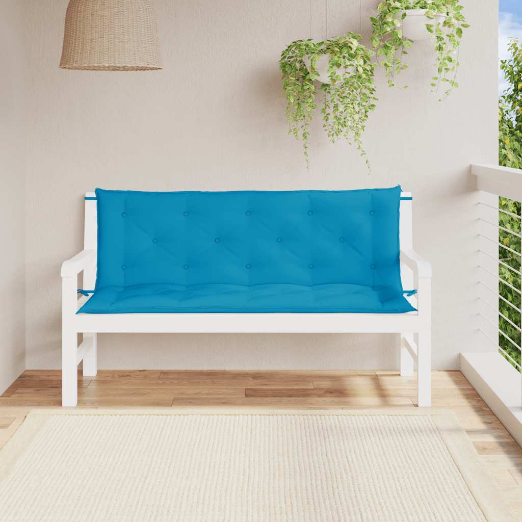 Cuscino per Panca Azzurro 150x(50+50)x7cm in Tessuto Oxford