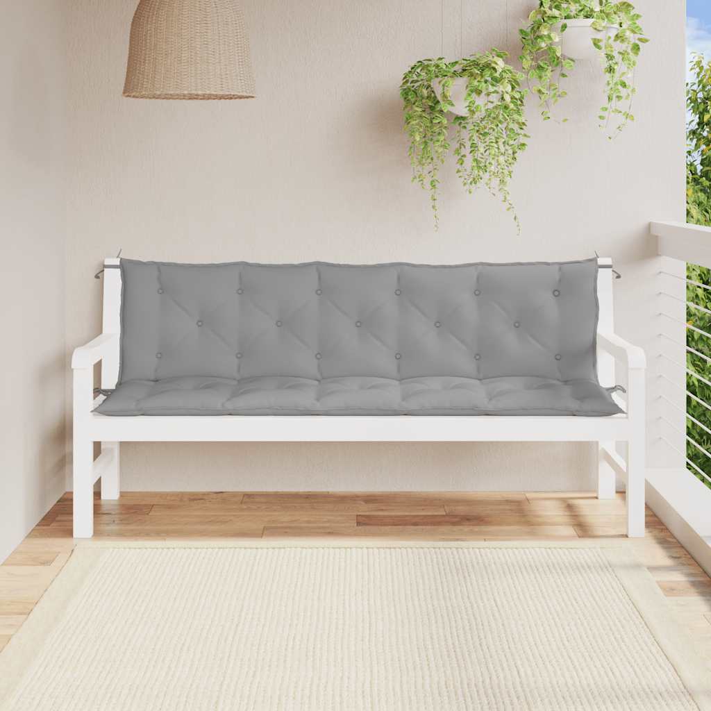 Cuscino per Panca Grigio 180x(50+50)x7 cm in Tessuto Oxford