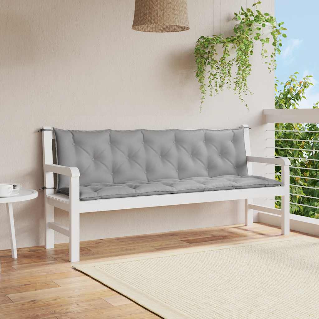 Cuscino per Panca Grigio 180x(50+50)x7 cm in Tessuto Oxford