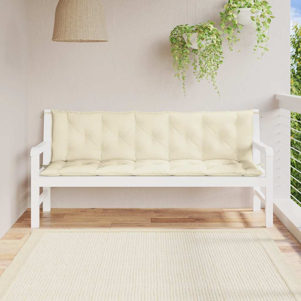 Cuscino per Panca Bianco Crema 180x(50+50)x7 cm Tessuto Oxford
