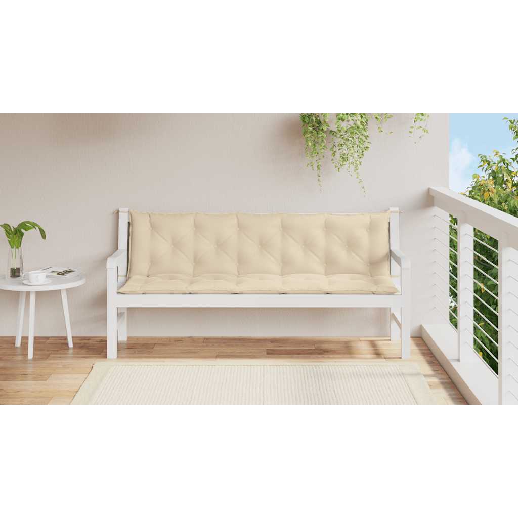 Cuscino per Panca Beige 180x(50+50)x7 cm in Tessuto Oxford