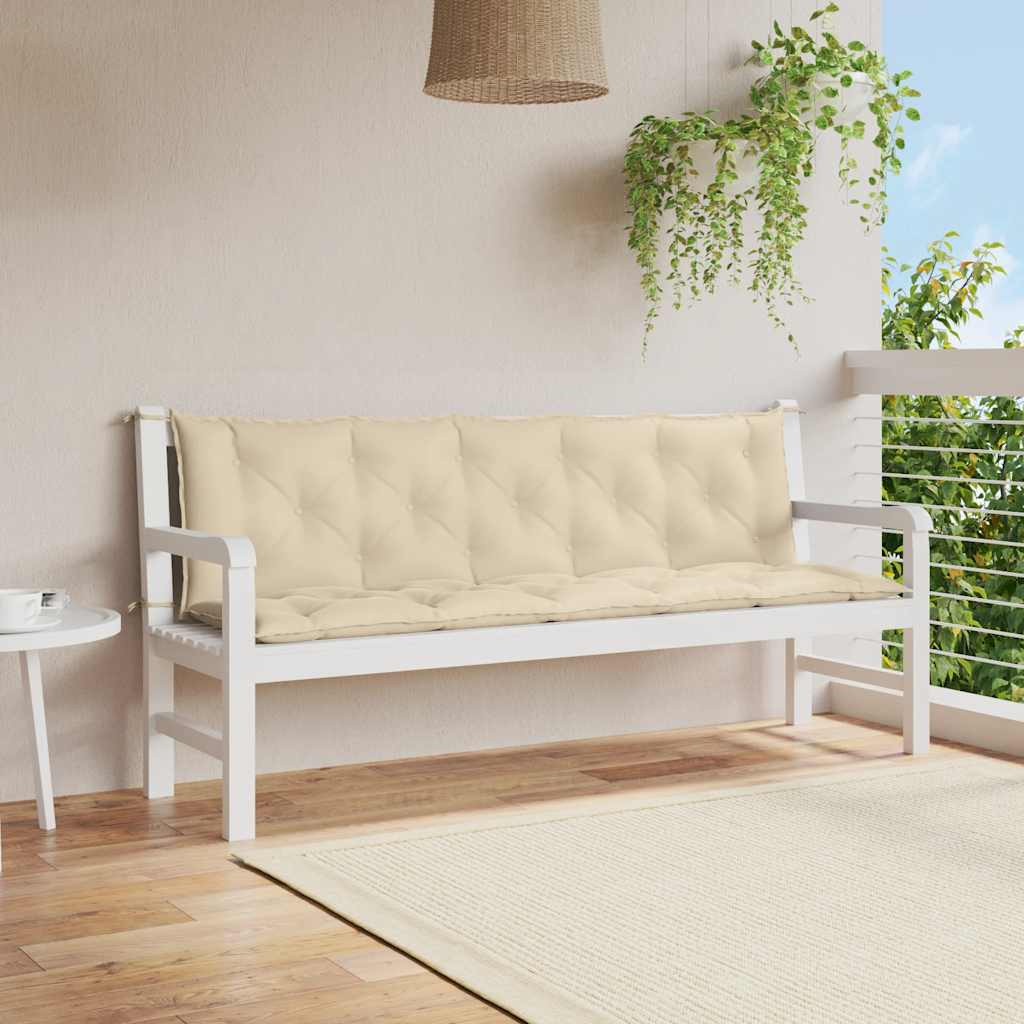 Cuscino per Panca Beige 180x(50+50)x7 cm in Tessuto Oxford