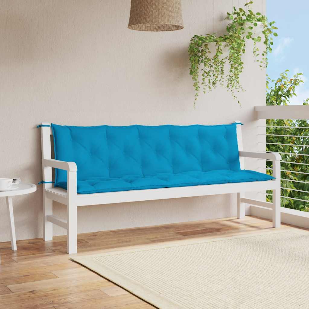 Cuscino per Panca Azzurro 180x(50+50)x7 cm in Tessuto Oxford