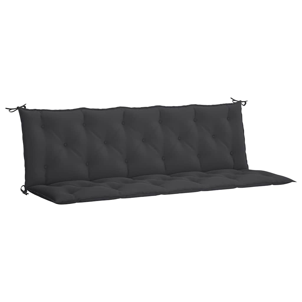 Cuscino per Panca Nero 180x(50+50)x7 cm in Tessuto Oxford