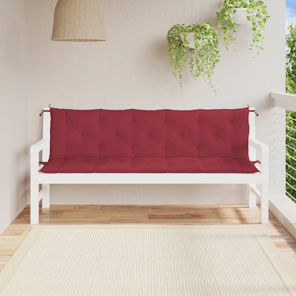 Cuscino per Panca Rosso Vino 180x(50+50)x7 cm in Tessuto Oxford