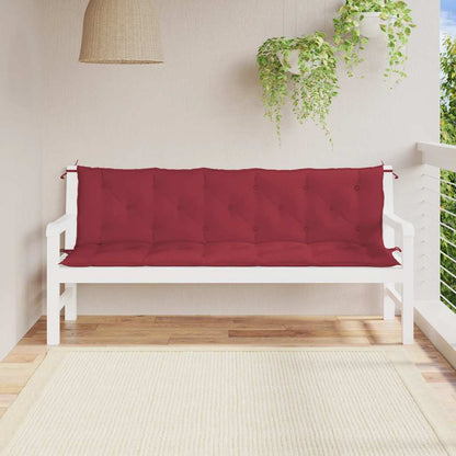 Cuscino per Panca Rosso Vino 180x(50+50)x7 cm in Tessuto Oxford