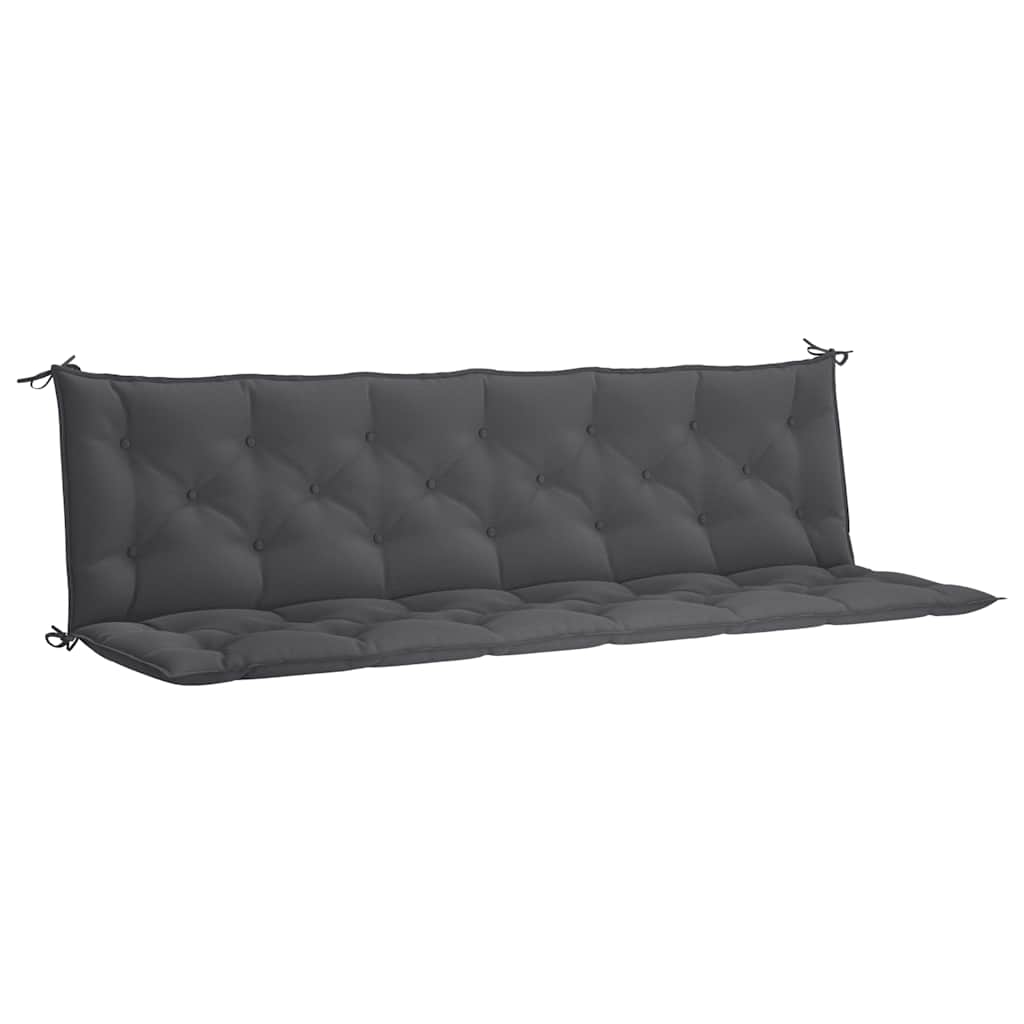 Cuscino per Panca Antracite 200x(50+50)x7 cm in Tessuto Oxford