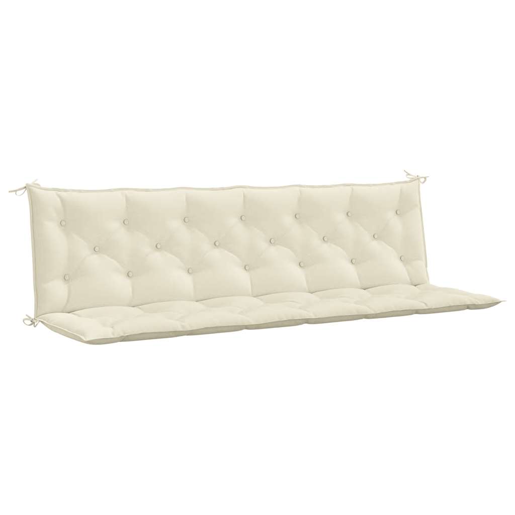 Cuscini Panca Giardino 2pz Bianco Crema 200x50x7 Tessuto Oxford