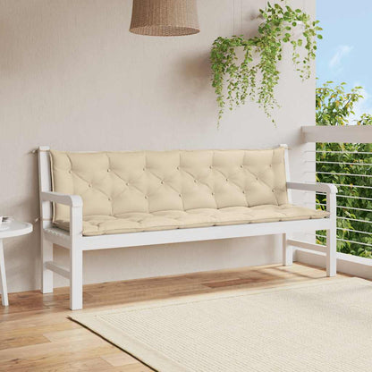 Cuscini Panca da Giardino 2pz Beige 200x50x7cm Tessuto Oxford