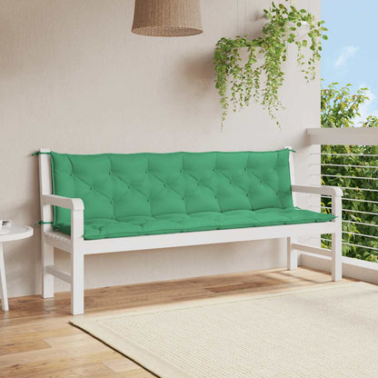 Cuscini per Panca 2 pz Verdi 200x50x7 cm in Tessuto Oxford