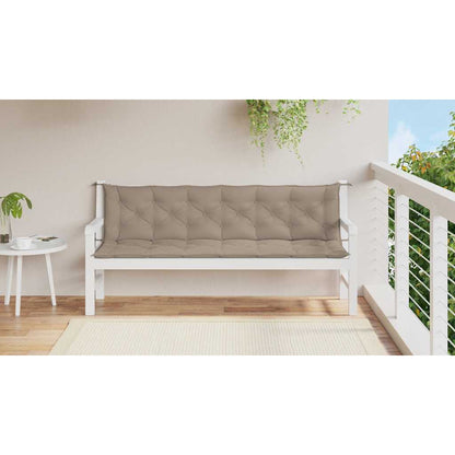 Cuscini Panca da Giardino 2pz Tortora 200x50x7cm Tessuto Oxford