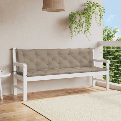 Cuscini Panca da Giardino 2pz Tortora 200x50x7cm Tessuto Oxford
