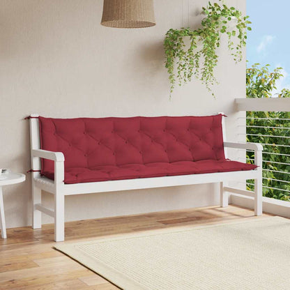 Cuscini per Panca 2 pz Rosso Vino 200x50x7 cm in Tessuto Oxford
